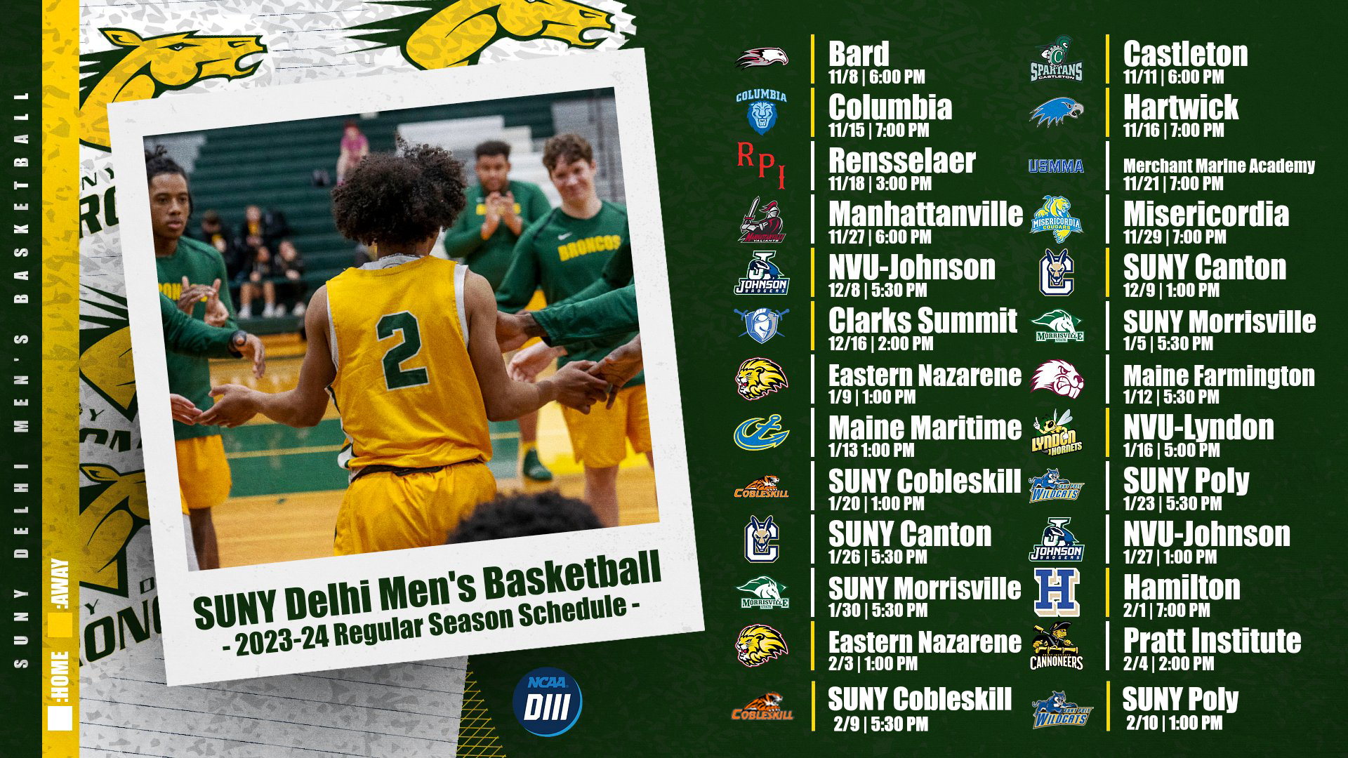 SUNY Delhi Men's Basketball 2023/24 season preview