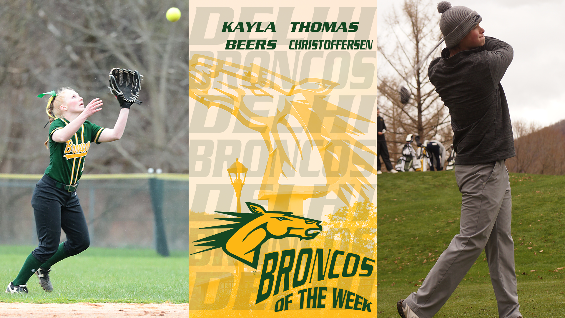 BRONCOS OF THE WEEK (4/20): Kayla Beers, Thomas Christoffersen