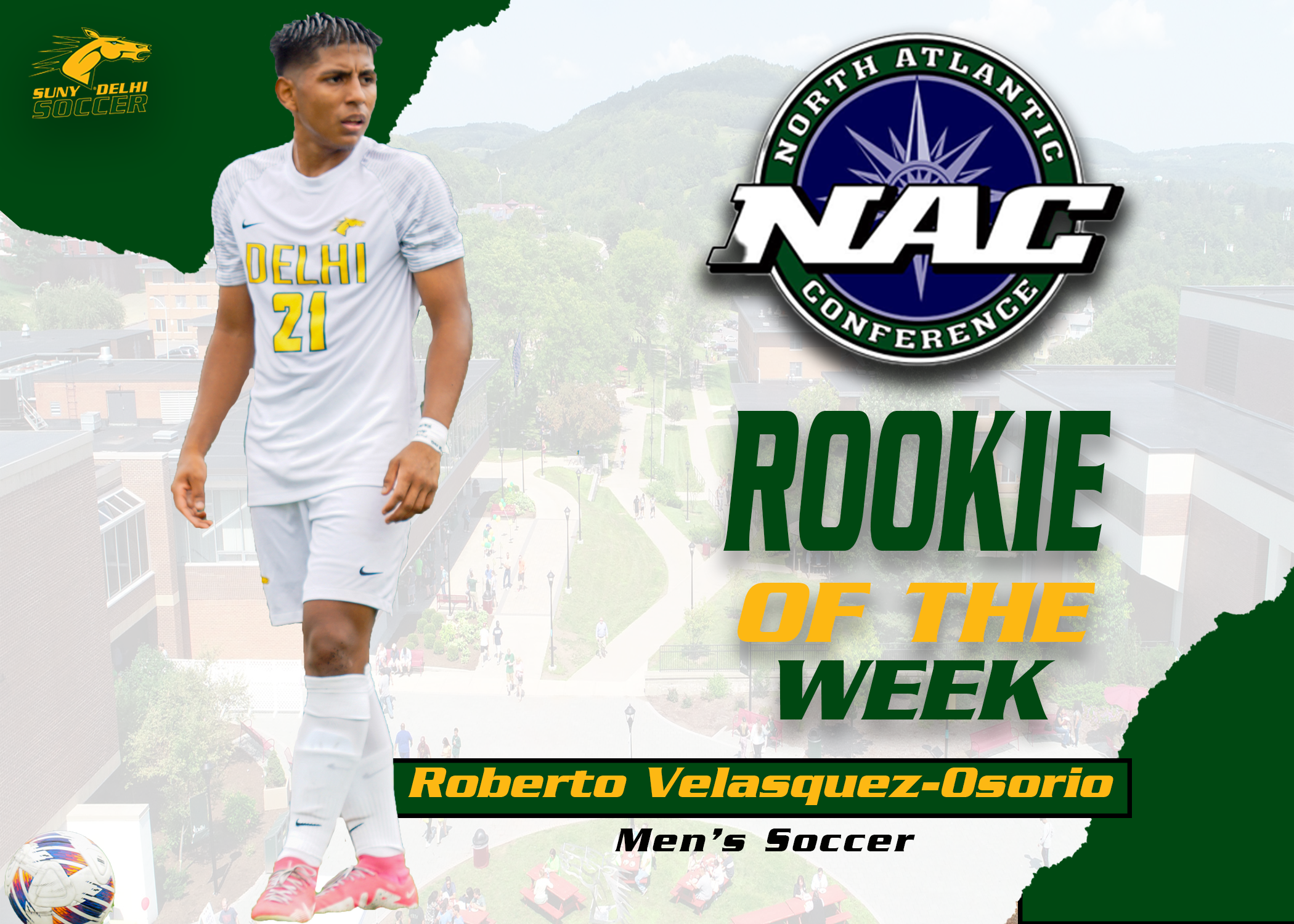 Roberto Velasquez-Osorio wins NAC Rookie of the Week