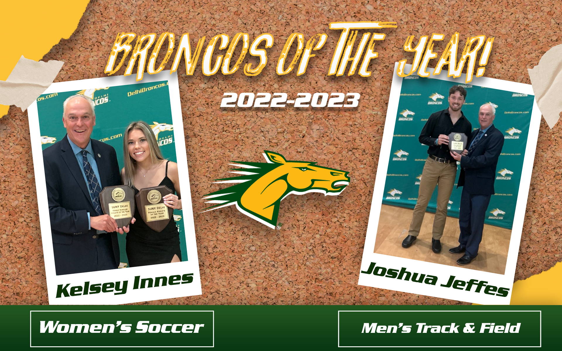 Broncos of the Year Joshua Jeffes, Kelsey Innes (2022-23)