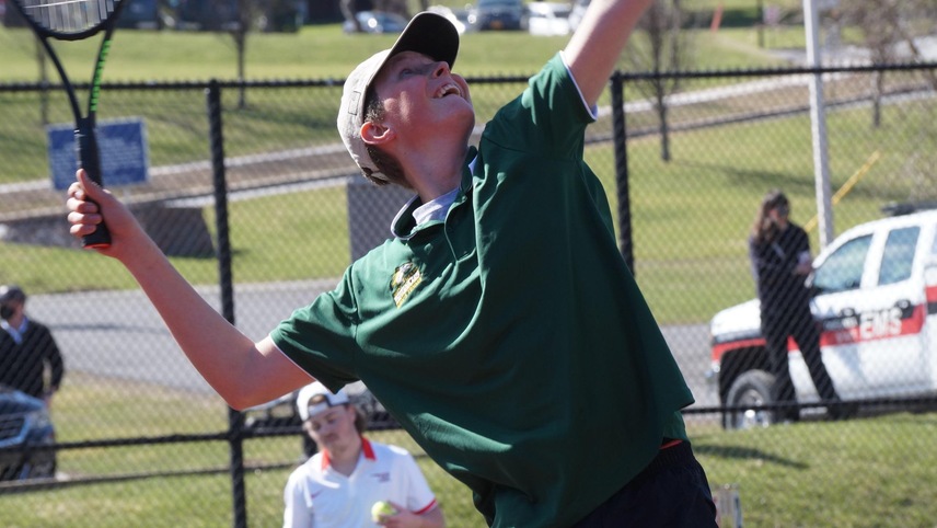tennis player serving