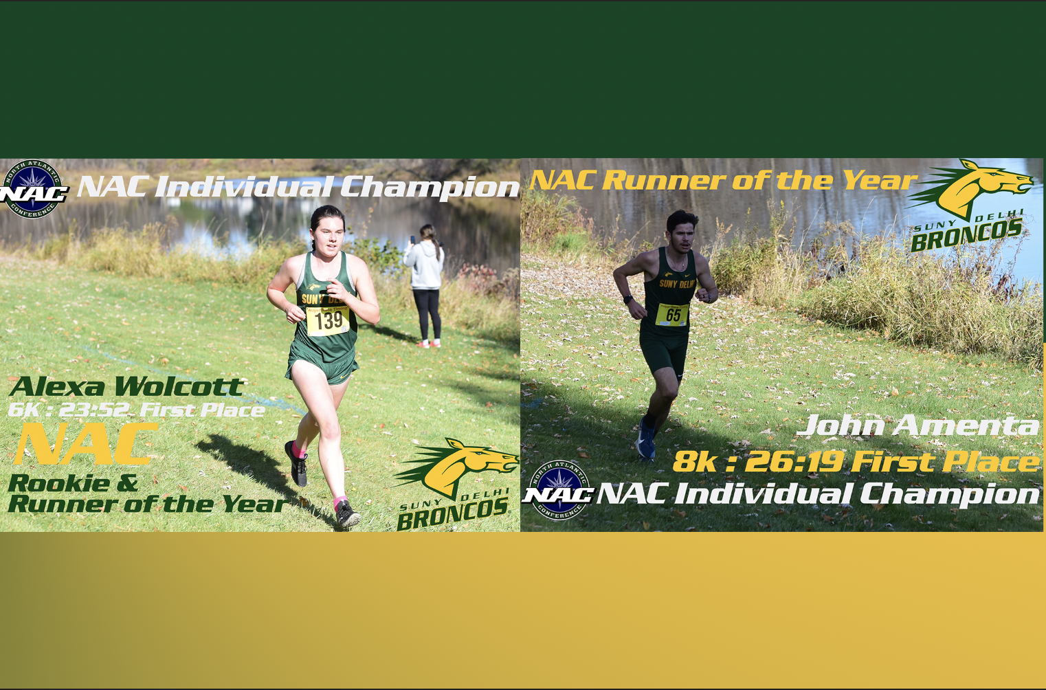 John Amenta and Alexa Walcott Win NAC Runner of the Year Honors