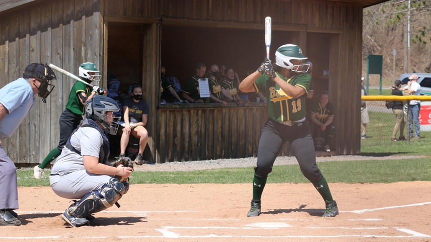 softball player at bat